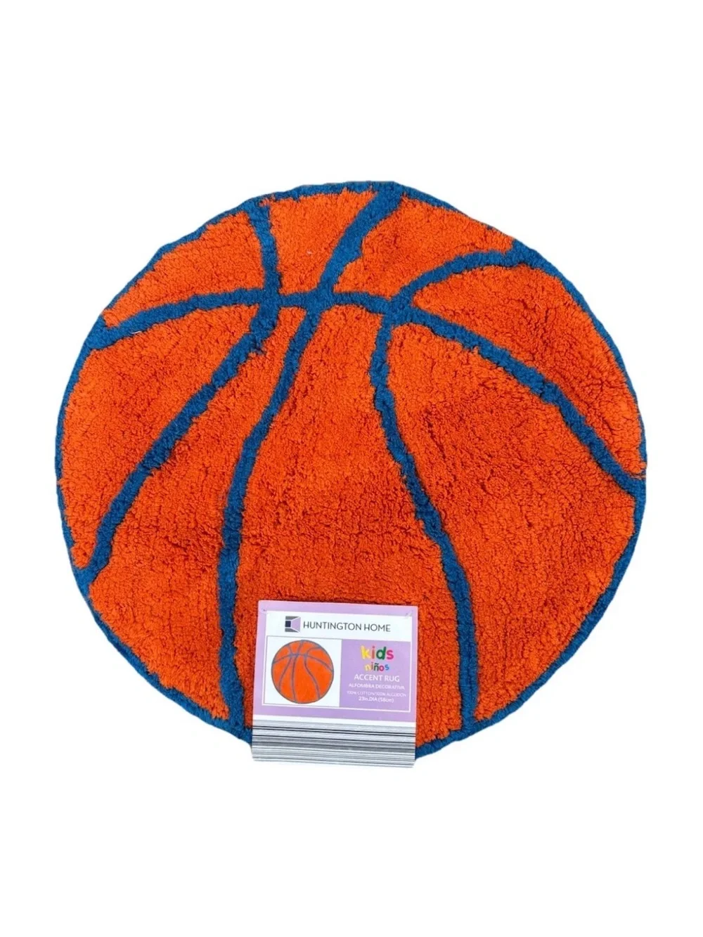 Huntington Home Basketball Accent Rug - Orange - 23 Inch Diameter